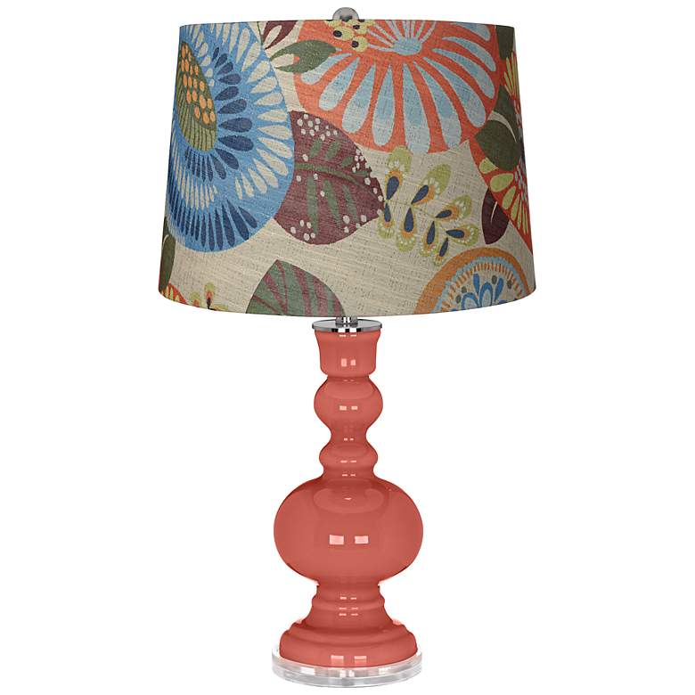 Image 1 Coral Reef Tropic Drum Shade Apothecary Table Lamp