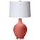 Coral Reef White Pleated Shade Ovo Table Lamp