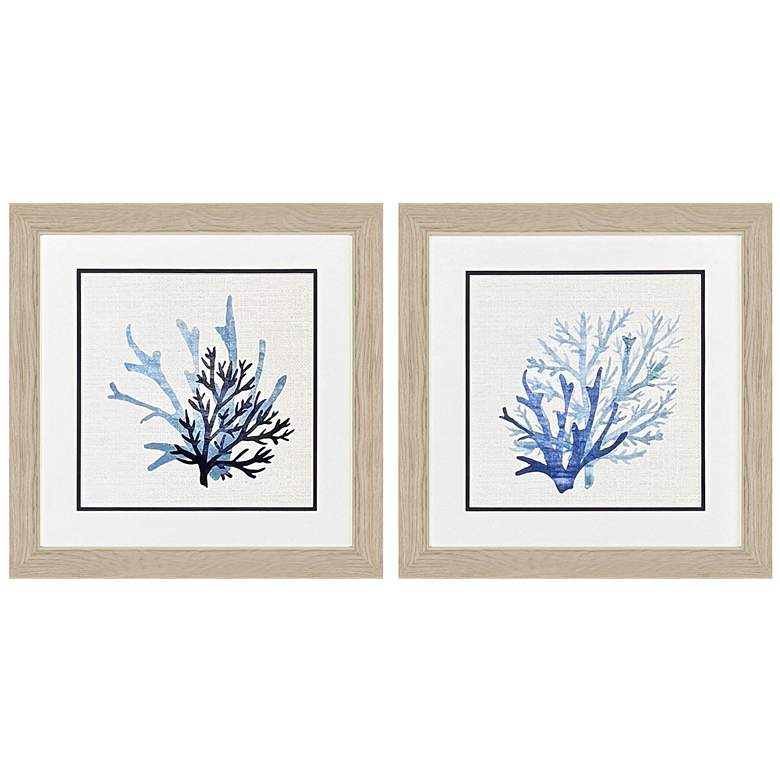 Image 1 Coral Shades 19"W x 19"H Framed Wall Art Set of 2