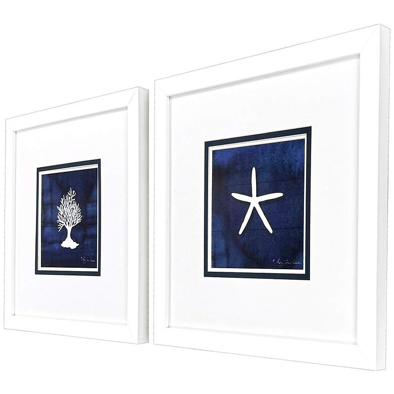 Image 2 Coral Starfish 23"W x 23"H Framed Wall Art Set of 2 more views