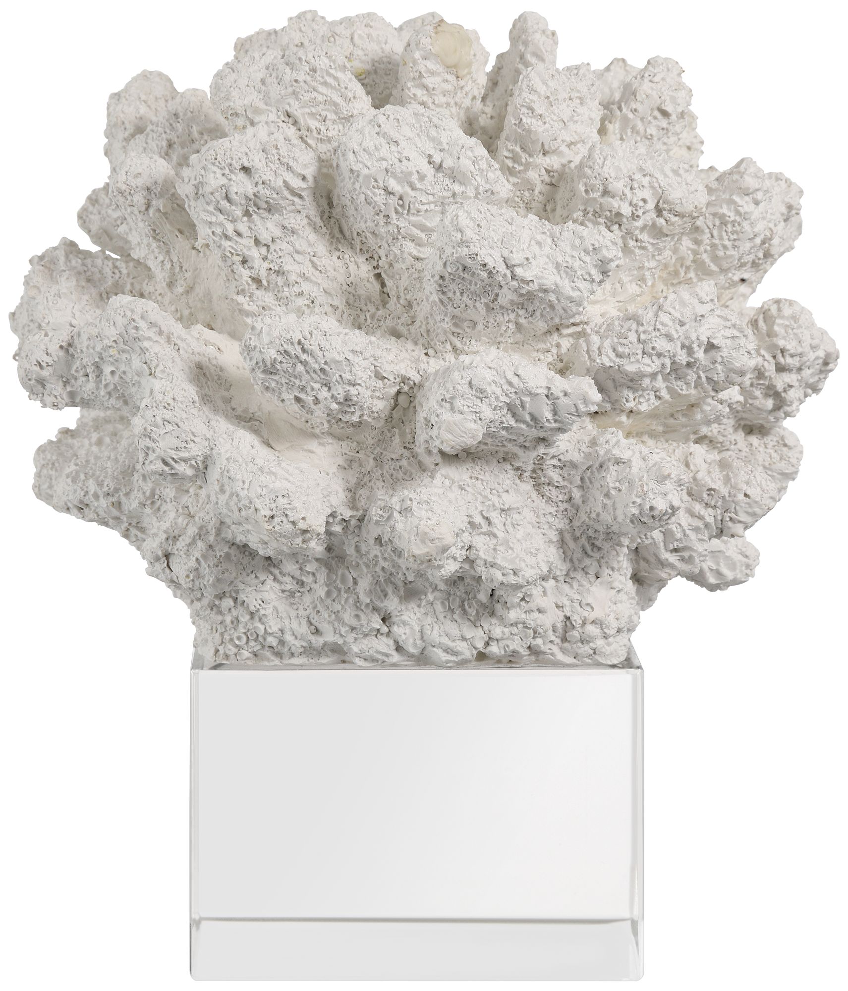 Image 4 Coral Statuette 8 3/4" High x 7 1/2" Wide White Finish on Crystal more views