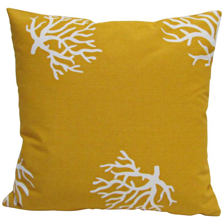 Image 1 Coral Yellow 18 inch Square Outdoor Throw Pillow