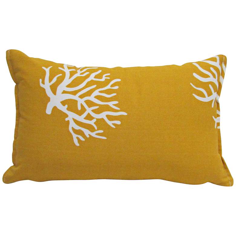 Image 1 Coral Yellow Rectangular Outdoor Throw Pillow