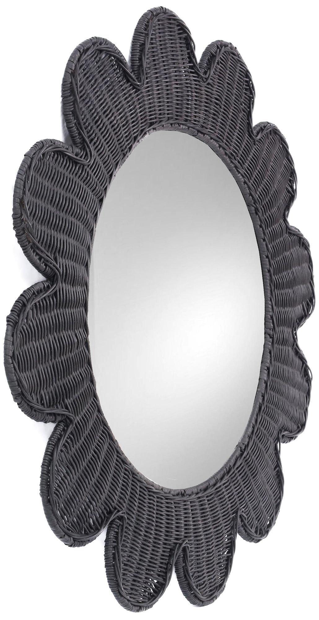 Image 2 Coralie Black Rattan Round Mirror more views