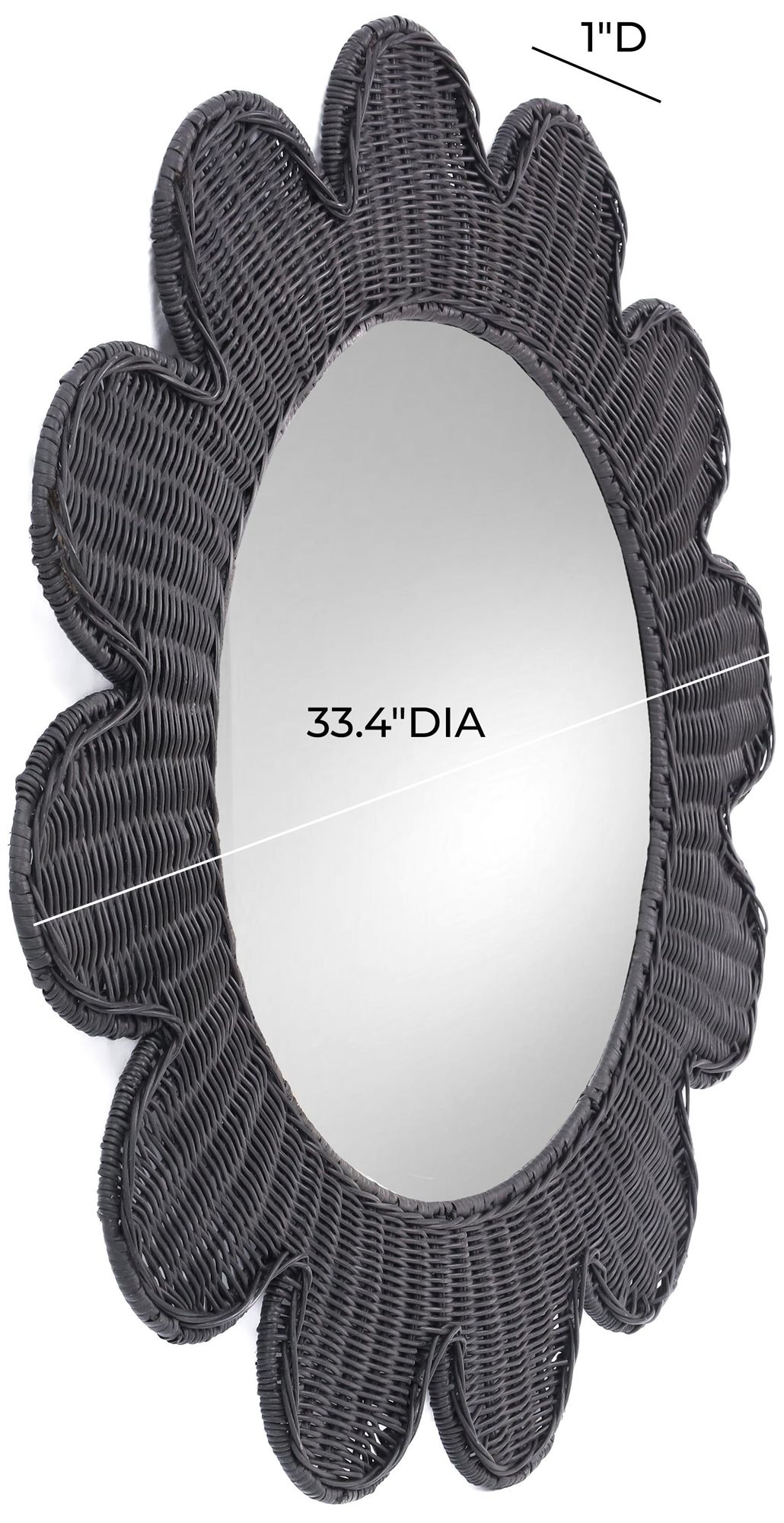 Image 6 Coralie Black Rattan Round Mirror more views