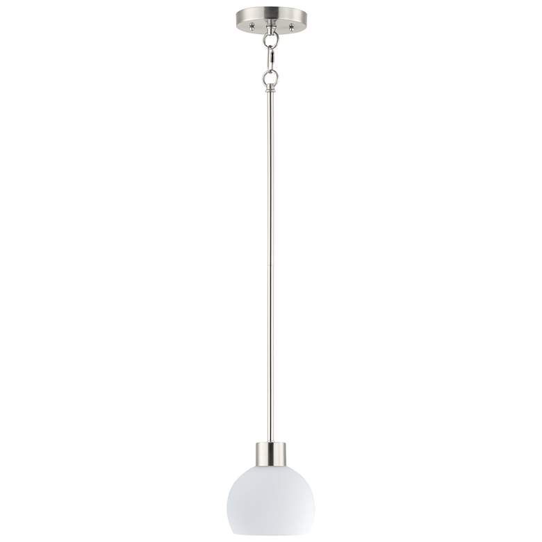 Image 1 Coraline 1-Light 6" Wide Satin Nickel Pendant Light