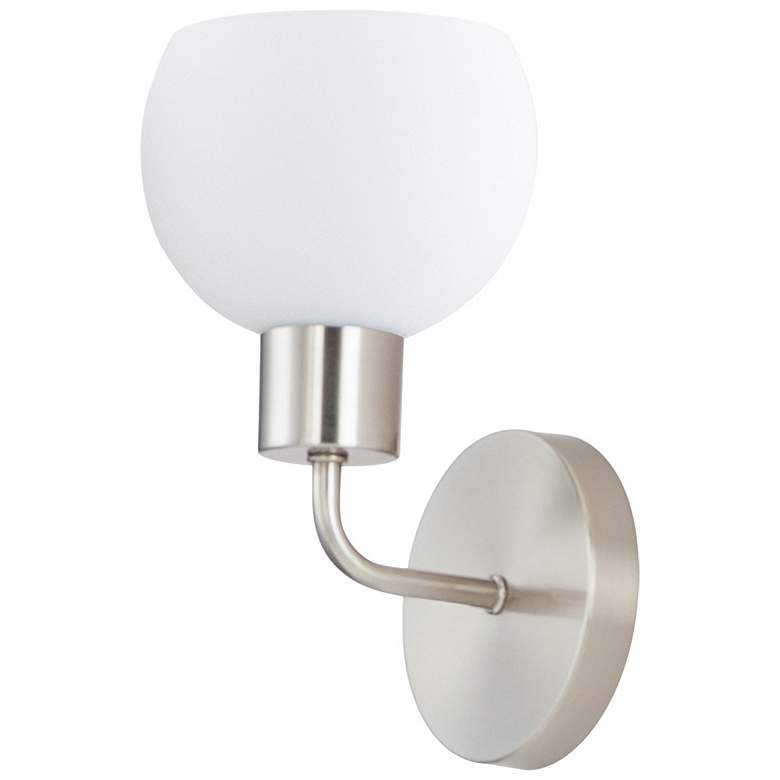 Image 1 Coraline 1-Light 6" Wide Satin Nickel Wall Sconce
