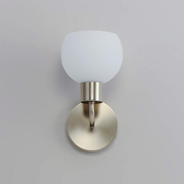 Image 3 Coraline 1-Light 6" Wide Satin Nickel Wall Sconce more views