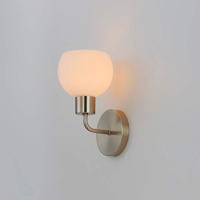 Image 4 Coraline 1-Light 6" Wide Satin Nickel Wall Sconce more views