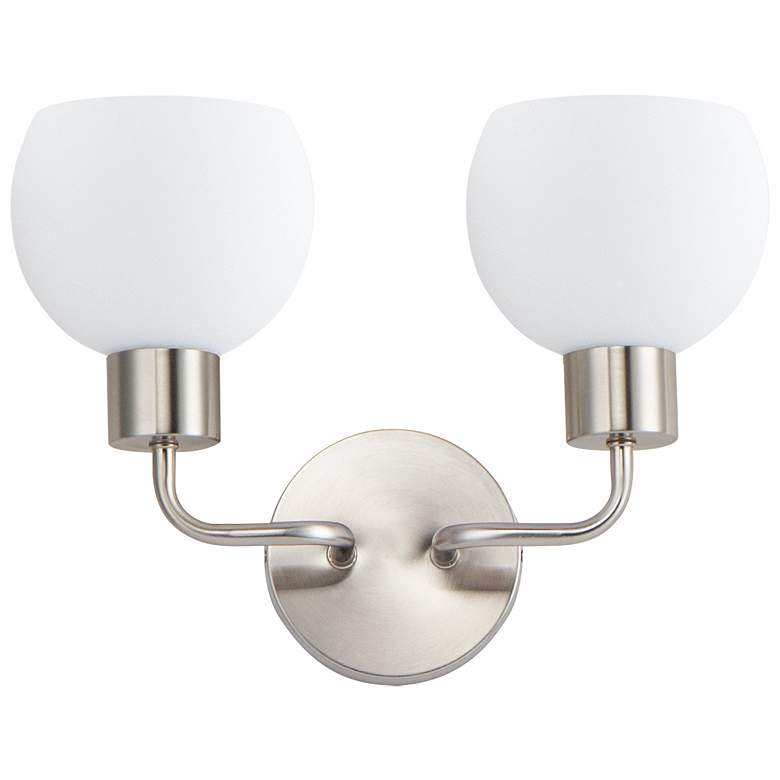 Image 1 Coraline 2-Light 14.5" Wide Satin Nickel Wall Sconce