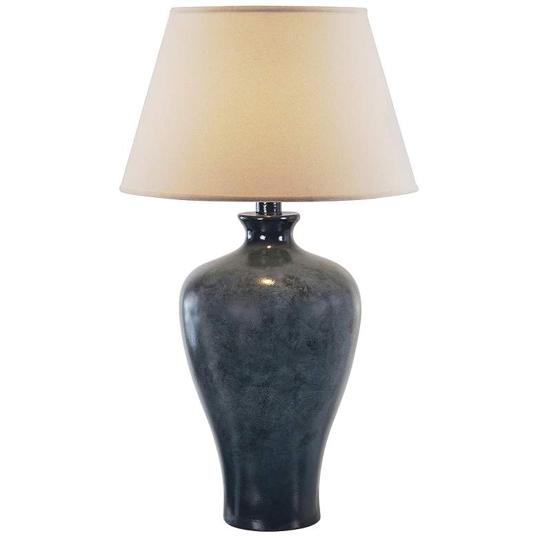 Image 1 Coraline 29 inch Hydrocal Blue Vase Table Lamp with LED Bulb