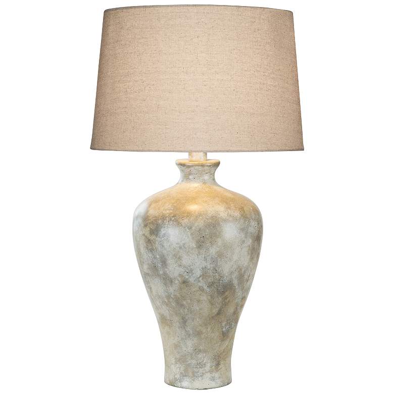Image 1 Coraline Alabaster Gray 28" High Handcrafted Hydrocal Vase Table Lamp