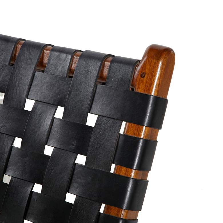 Image 3 Coraline Black Leather Woven Folding Chair more views