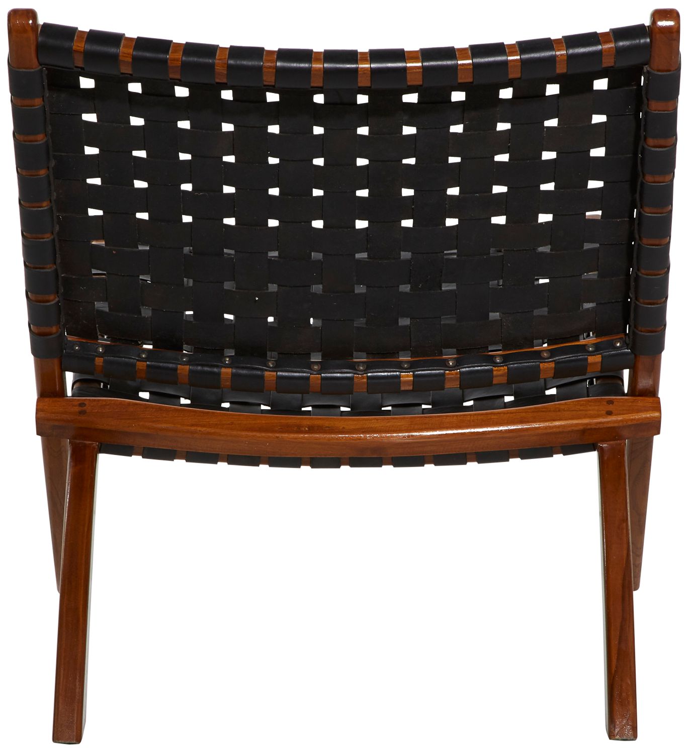 Image 6 Coraline Black Leather Woven Folding Chair more views