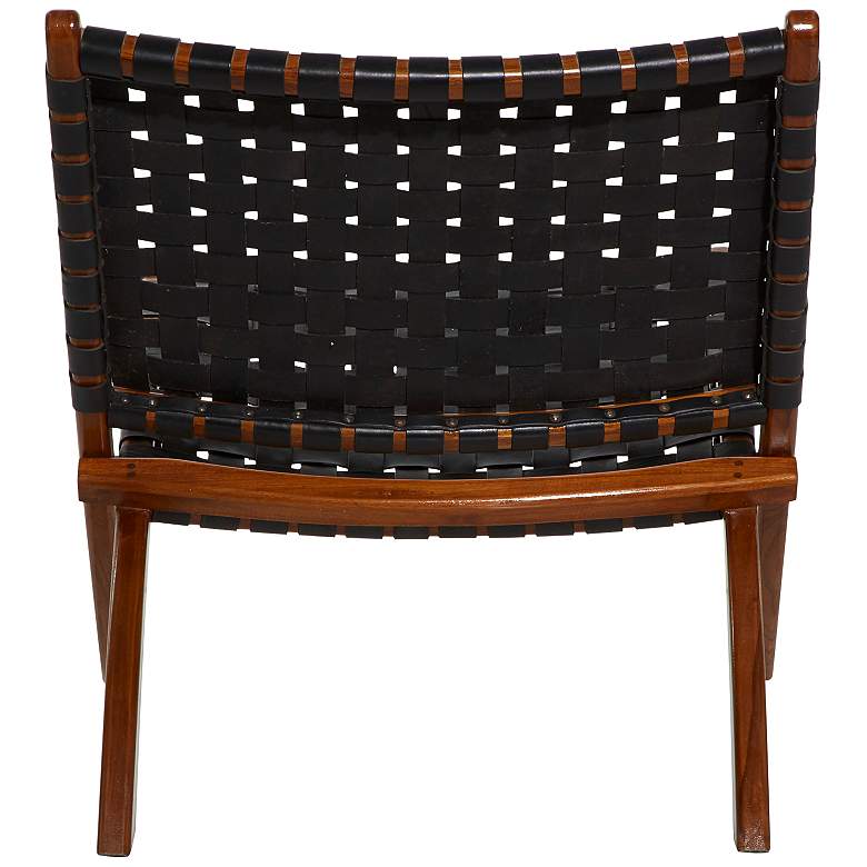 Image 6 Coraline Black Leather Woven Folding Chair more views