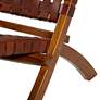 Coraline Brown Leather Woven Folding Chair