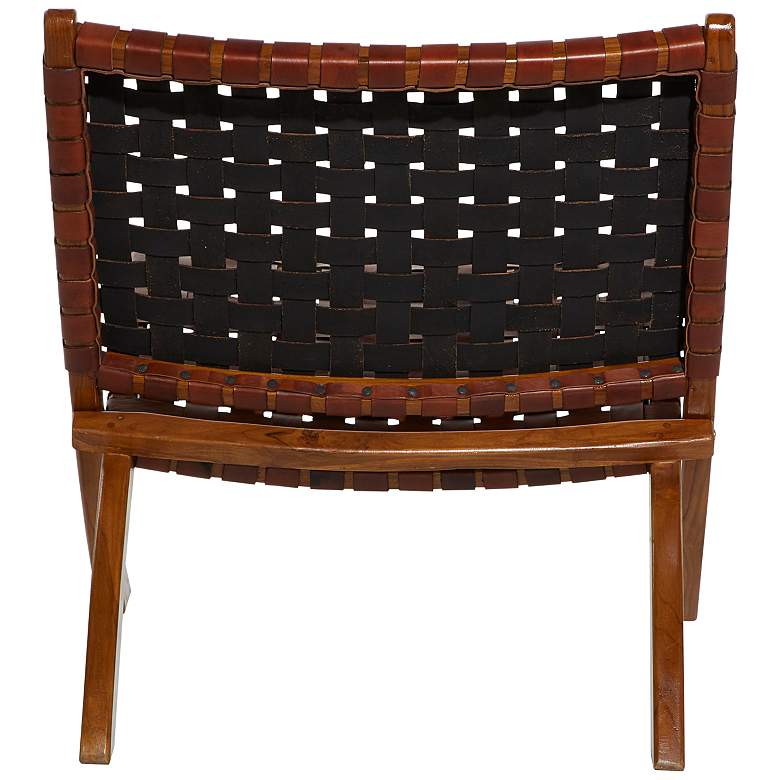 Image 6 Coraline Brown Leather Woven Folding Chair more views