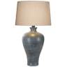 Coraline Vista Blue Gray Hydrocal Modern Vase Table Lamp with LED Bulb