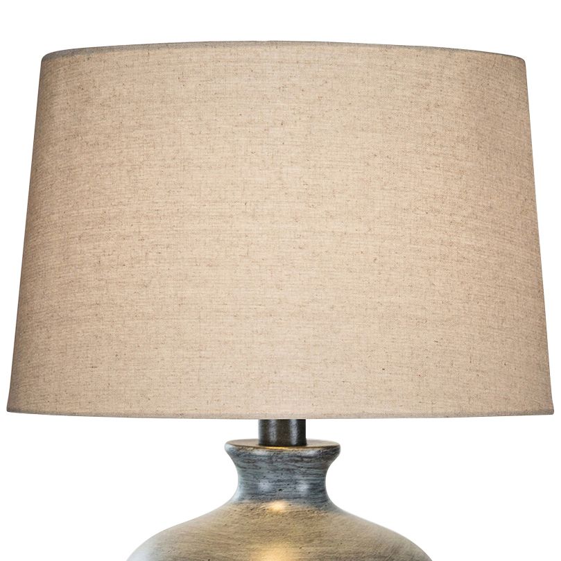 Coraline Vista Blue Gray Hydrocal Modern Vase Table Lamp with LED Bulb