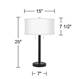 Image4 of Corallium Arturo Black Bronze USB Table Lamps Set of 2 more views