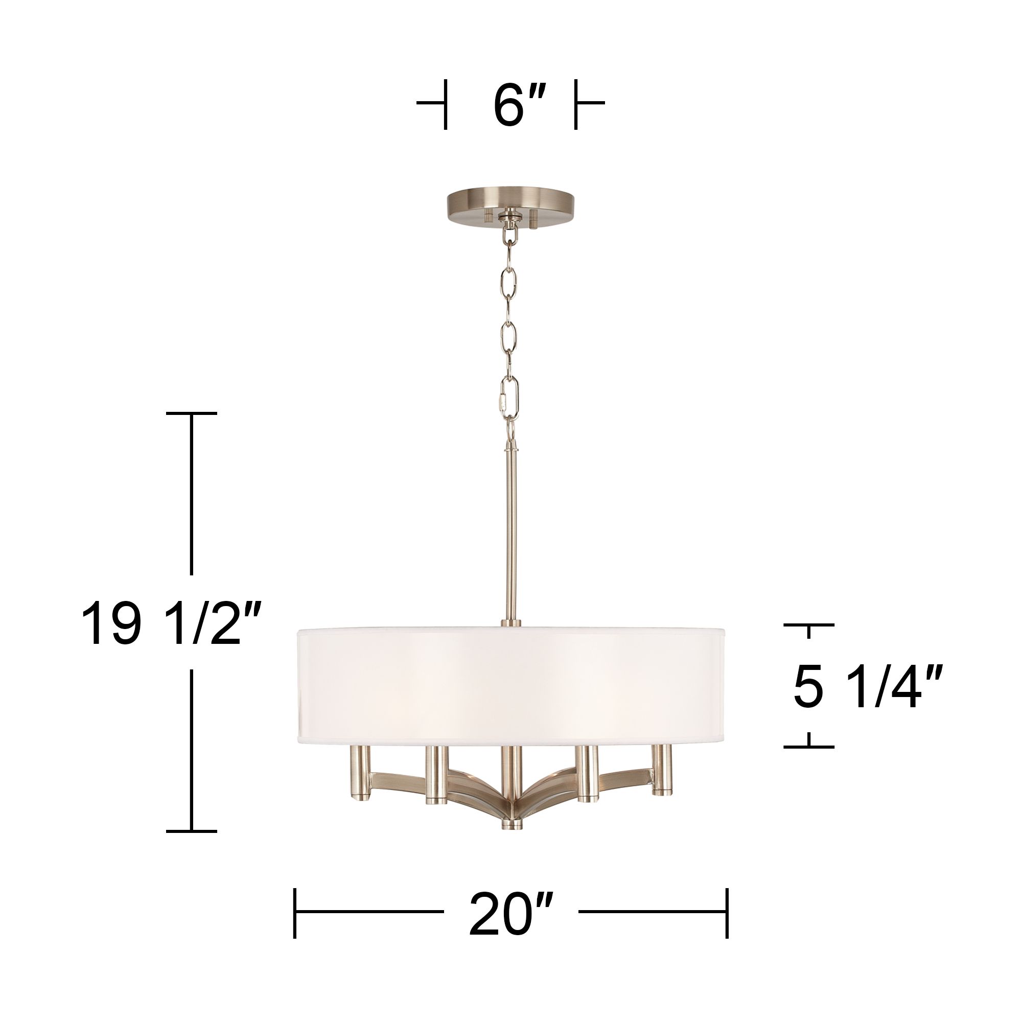 Image 4 Corallium Ava 6-Light Nickel Pendant Chandelier more views