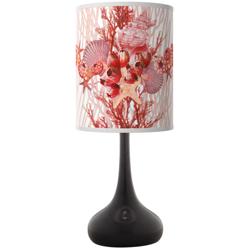 Corallium Giclee Black Droplet Table Lamp