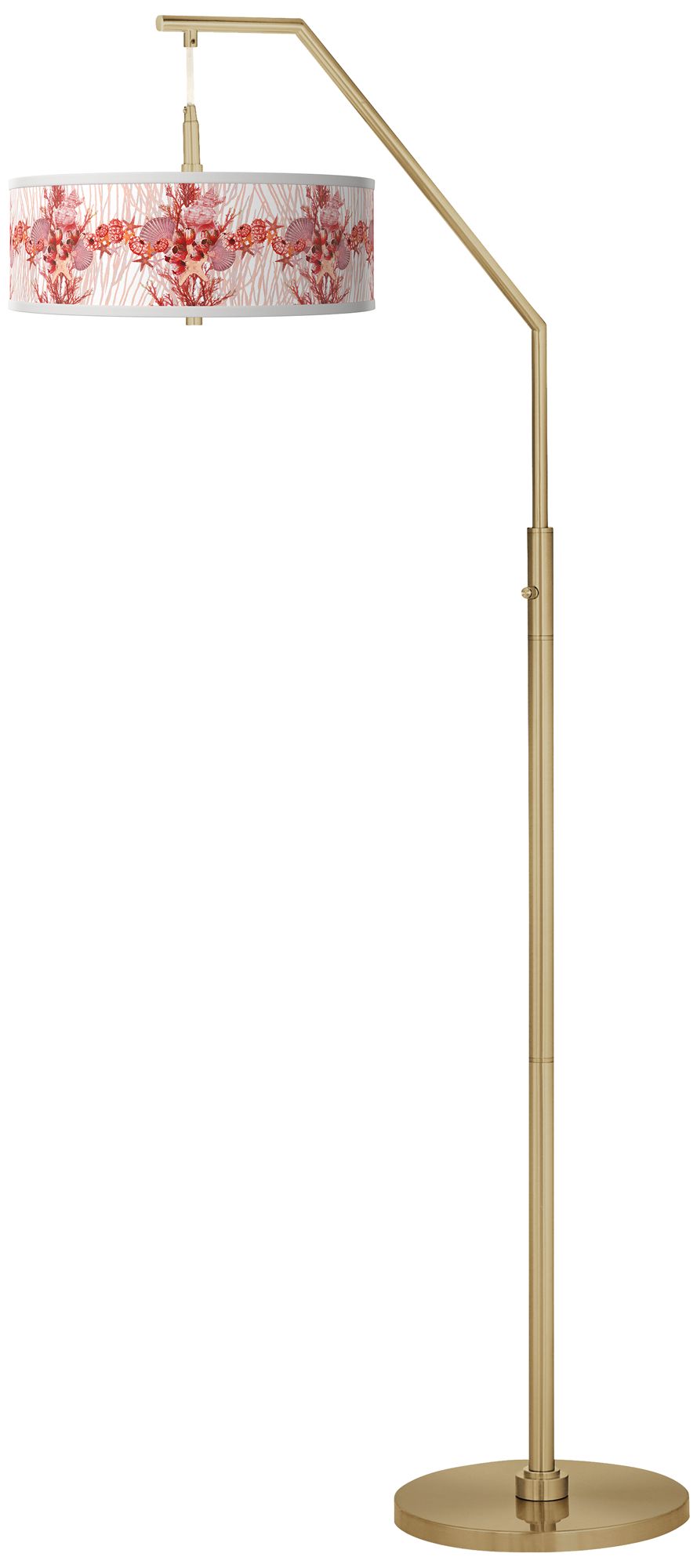 Corallium Giclee Warm Gold Arc Floor Lamp