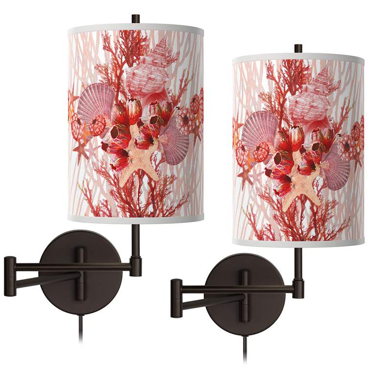 Image 1 Corallium Tessa Bronze Swing Arm Wall Lamps Set of 2