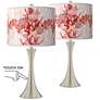 Corallium Trish Brushed Nickel Touch Table Lamps Set of 2