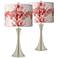 Corallium Trish Brushed Nickel Touch Table Lamps Set of 2