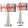 Corallium Vicki Brushed Nickel USB Table Lamps Set of 2