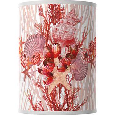 Corallium White Giclee Round Cylinder Lamp Shade 8x8x11 (Spider)