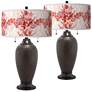 Corallium Zoey Hammered Oil-Rubbed Bronze Table Lamps Set of 2