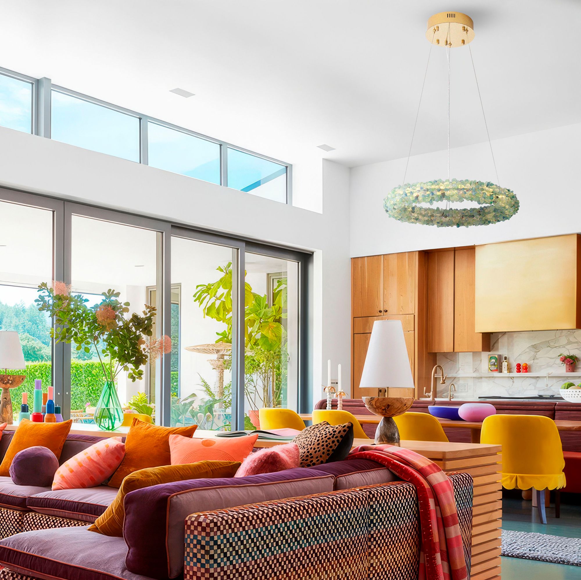 Corallo 30" LED Chandelier in Turquoise