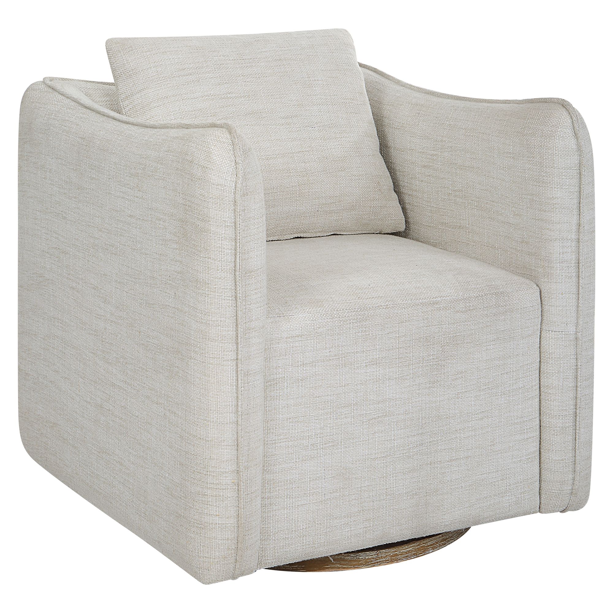Image 4 Corben 29" Wide x 30" High White Swivel Armchair more views