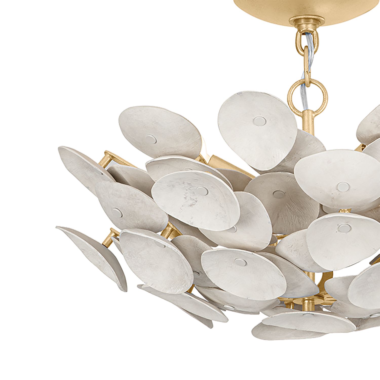 Image 2 Corbett Aimi 20 1/4" Wide Vintage Gold Leaf Ceiling Light more views