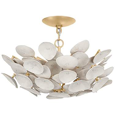 Corbett Aimi 20 1/4" Wide Vintage Gold Leaf Ceiling Light