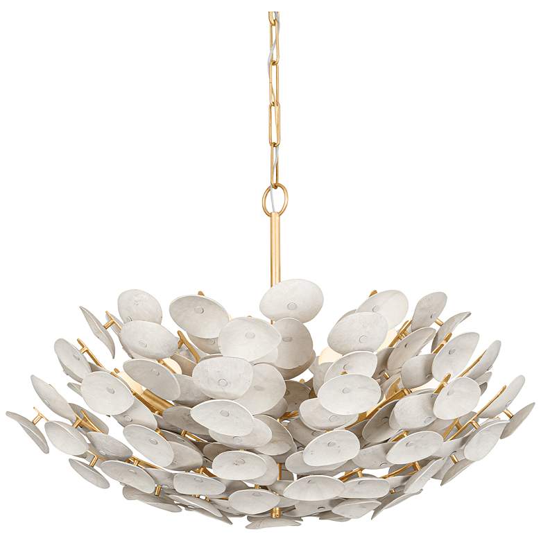 Image 1 Corbett Aimi 32" Wide Vintage Gold Leaf Chandelier
