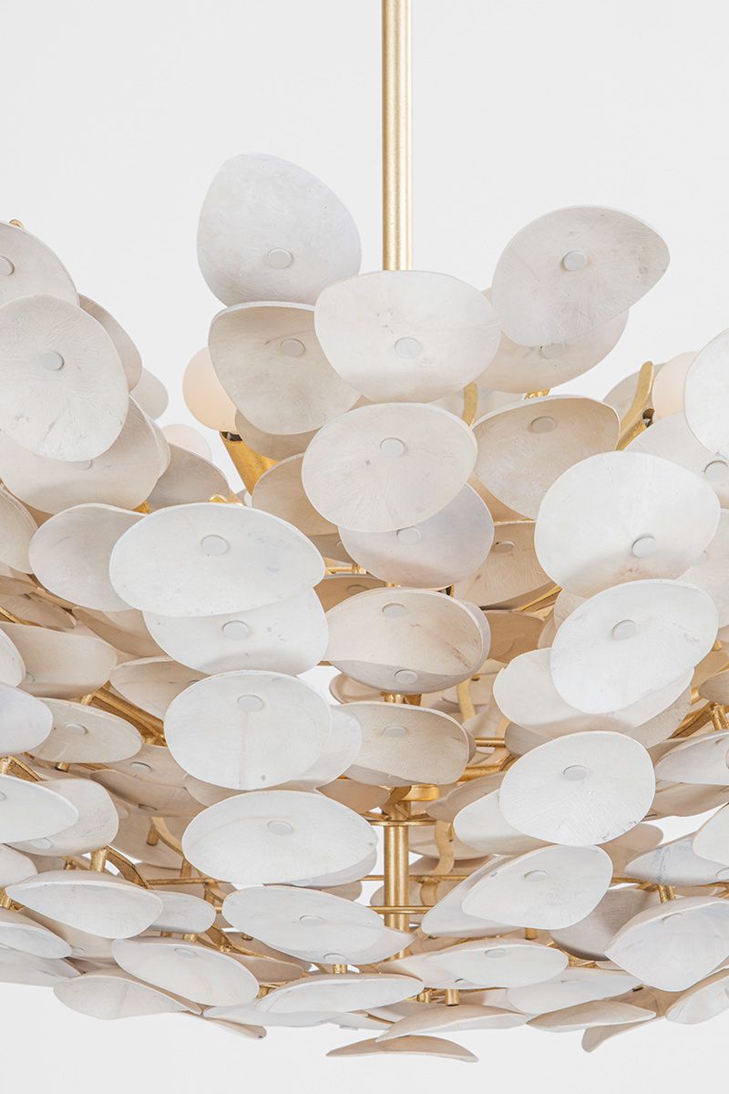 Image 5 Corbett Aimi 48 1/2"W Gold Leaf and White Shells Chandelier more views