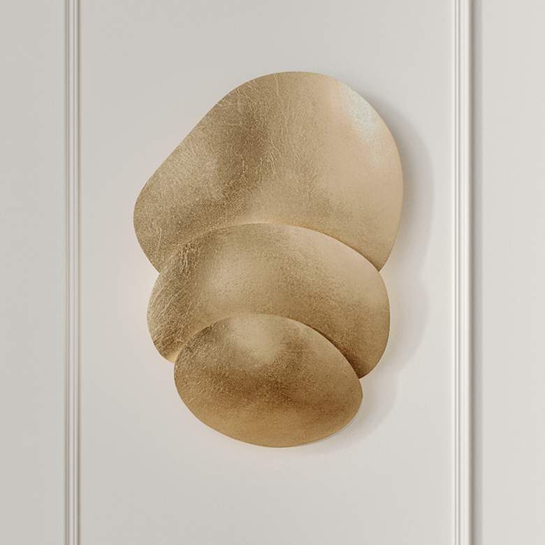 Image 1 Corbett Akemi 22 1/4" High Vintage Gold Leaf ADA Wall Sconce