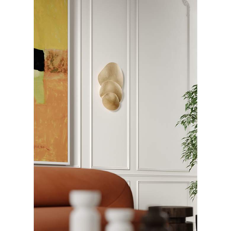 Image 4 Corbett Akemi 22 1/4" High Vintage Gold Leaf ADA Wall Sconce more views
