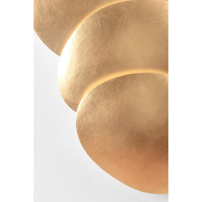 Image 7 Corbett Akemi 22 1/4" High Vintage Gold Leaf ADA Wall Sconce more views