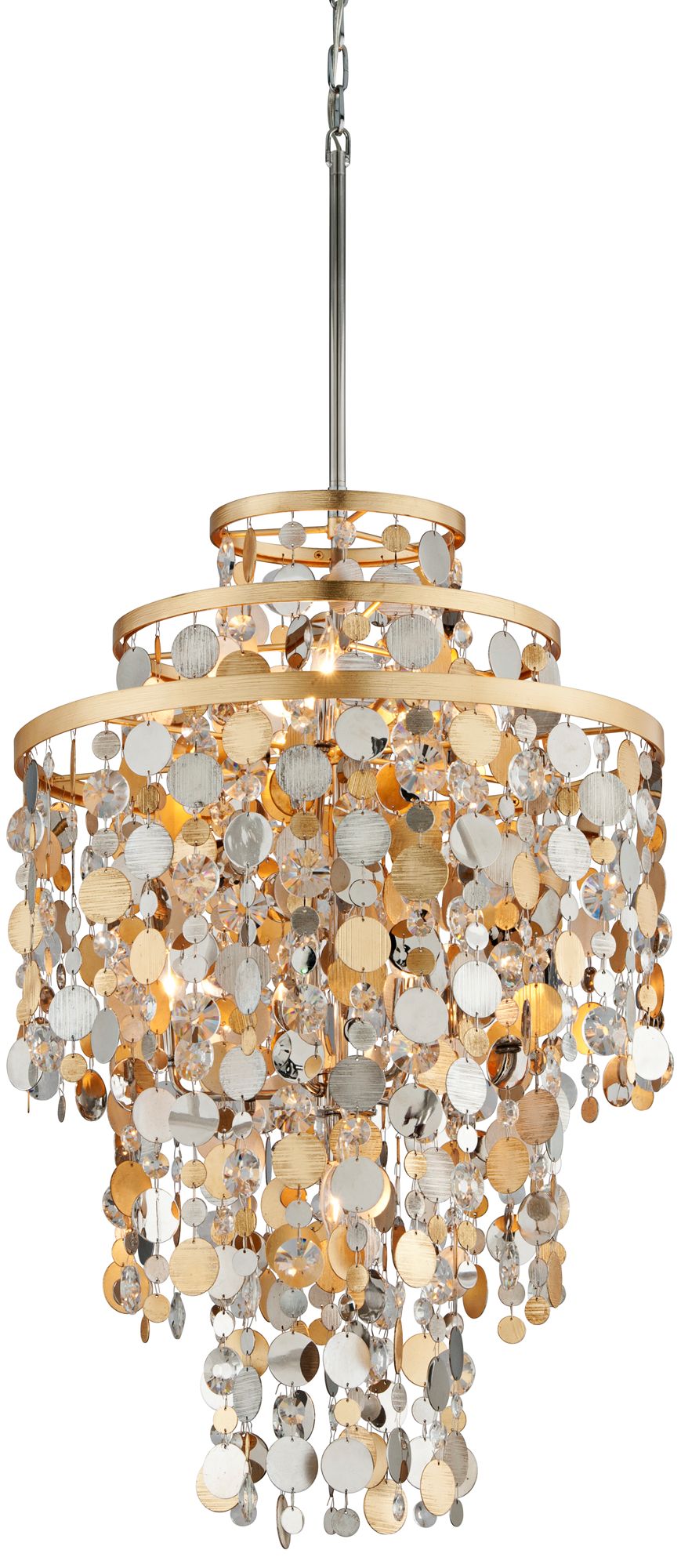 Corbett Ambrosia 24" Wide Gold and Silver Leaf Pendant Light