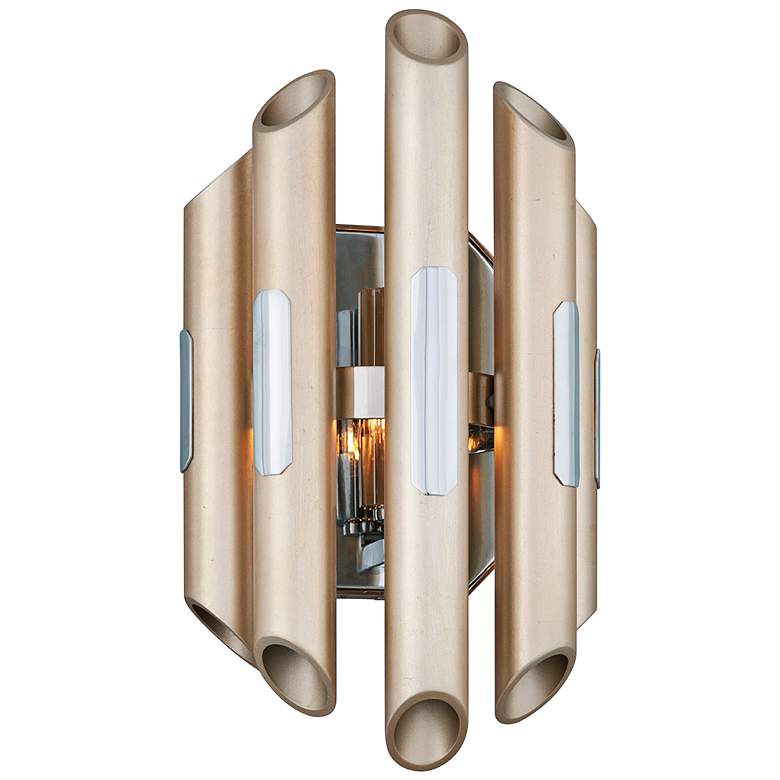 Image 1 Corbett Arpeggio 14"H Antique Silver Leaf LED Wall Sconce
