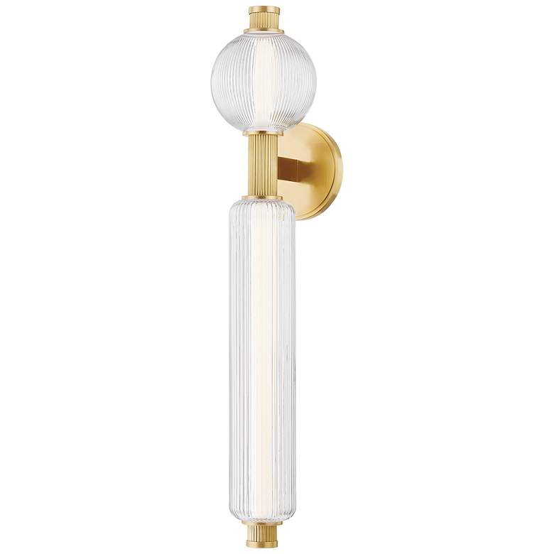 Image 3 Corbett Atom 27 1/2"H Vintage Brass 2-Light LED Wall Sconce