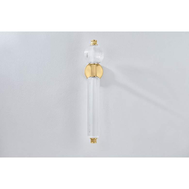 Image 4 Corbett Atom 27 1/2"H Vintage Brass 2-Light LED Wall Sconce more views