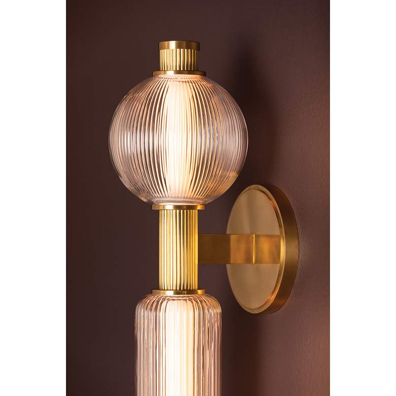 Image 6 Corbett Atom 27 1/2"H Vintage Brass 2-Light LED Wall Sconce more views