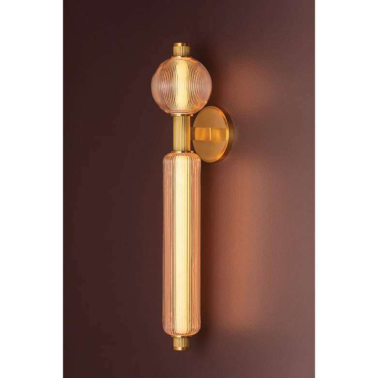 Image 7 Corbett Atom 27 1/2"H Vintage Brass 2-Light LED Wall Sconce more views
