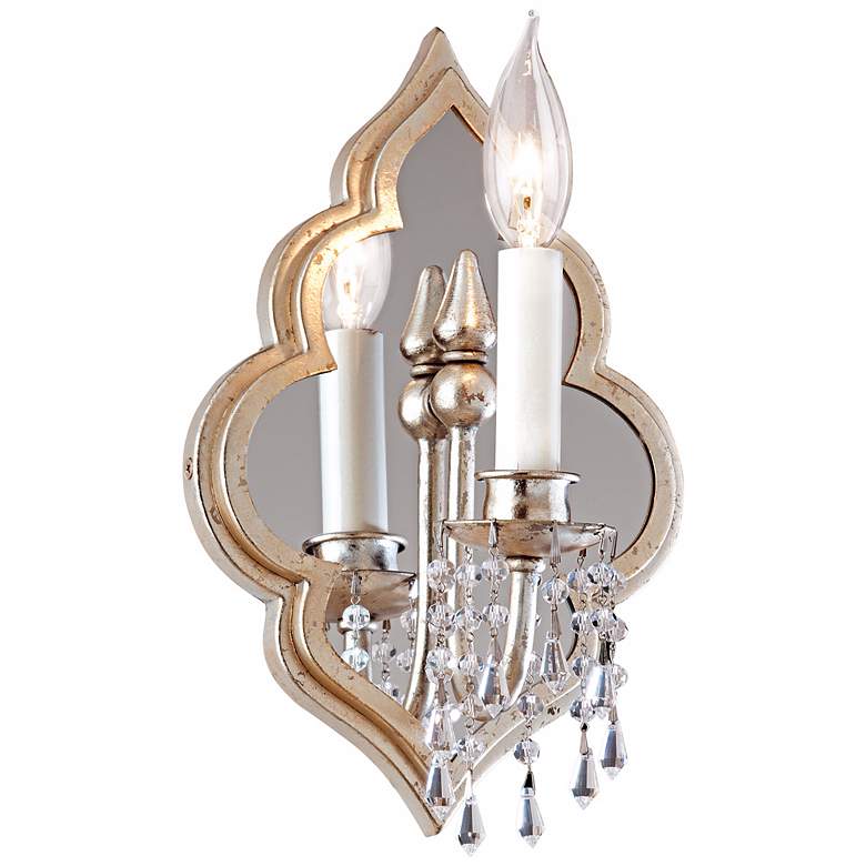 Image 1 Corbett Bijoux Antique Mist Crystal 11 3/4 inch High Wall Sconce