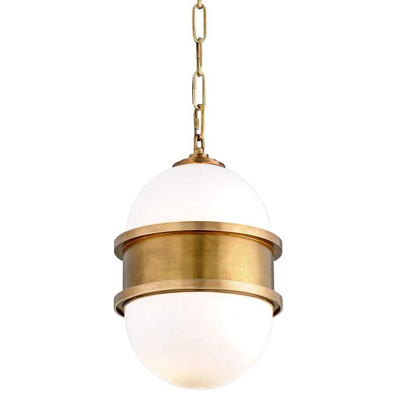 Image 2 Corbett Broomley 10 inch Wide Vintage Brass Mini Pendant